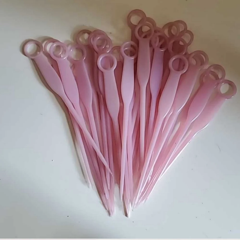 TUPPERWARE Pink Pastry Picks Set of 36 Condiments, Hors d'oeuvre Party